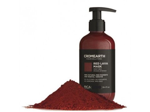 RICA Ryškiai Raudona, Dažanti Kaukė Plaukams Cromearth I Colordi Della Terra Red Lava Mask 1000 Ml